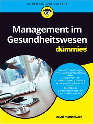cover image of Management im Gesundheitswesen f&uuml;r Dummies
